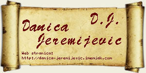 Danica Jeremijević vizit kartica